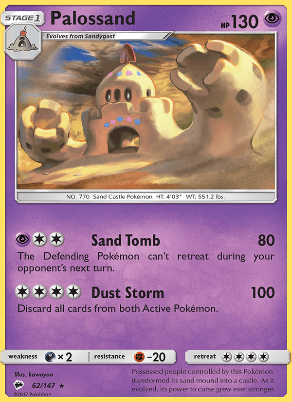 Palossand 62/147 Burning Shadows English Pokémon card