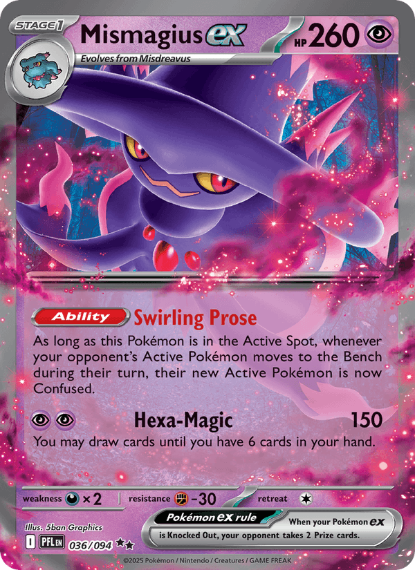 Mismagius ex 36/94 Phantasmal Flames English Pokémon card