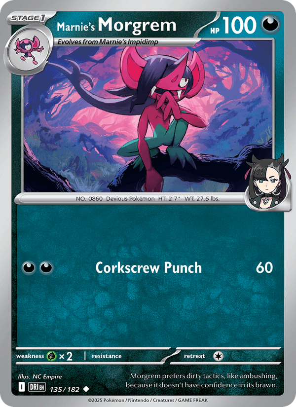 Marnie's Morgrem 135/182 Destined Rivals English Pokémon card