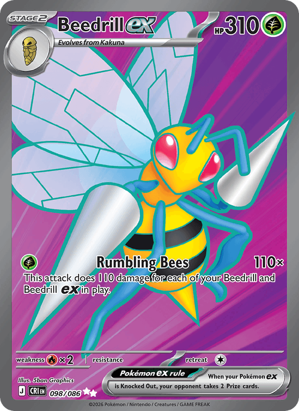 Beedrill ex 98/86 Chaos Rising English Pokémon card