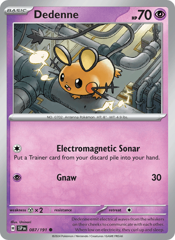 Dedenne 87/191 Surging Sparks English Pokémon card