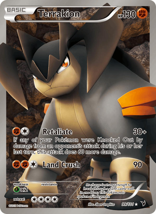 Terrakion 99/101 Noble Victories English Pokémon card