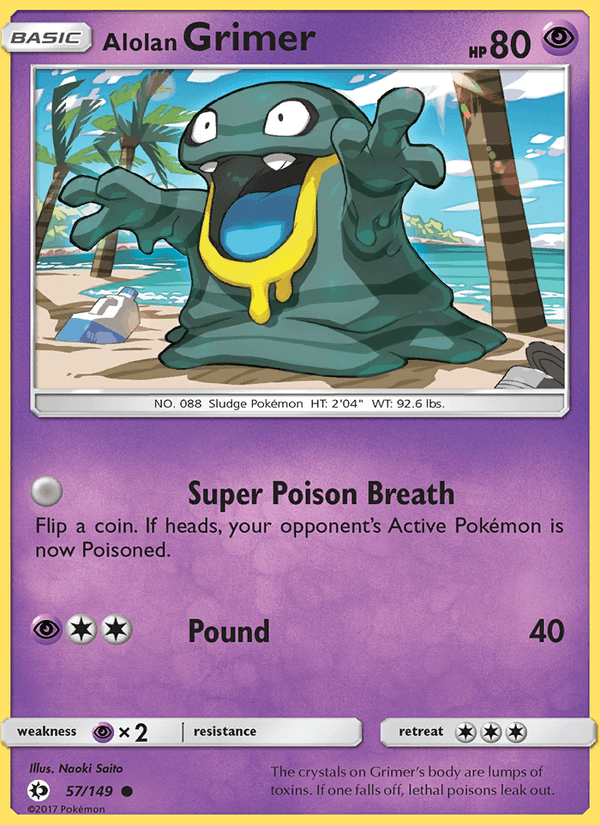 Alolan Grimer 57/149 Sun & Moon Base Set English Pokémon card