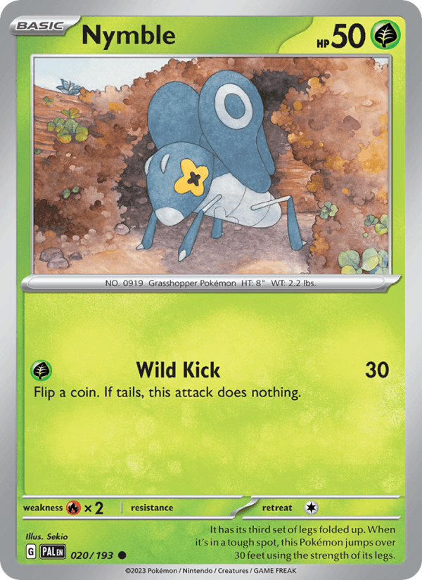 Nymble 20/193 Paldea Evolved English Pokémon card