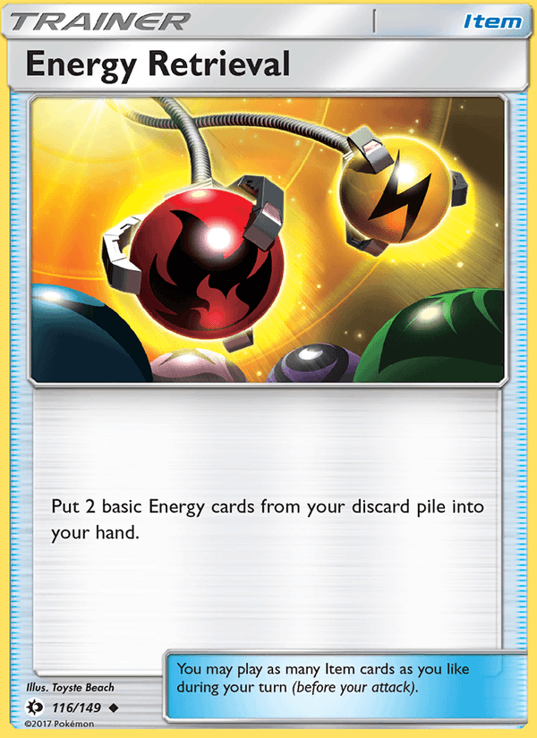 Energy Retrieval 116/149 Sun & Moon Base Set English Pokémon card