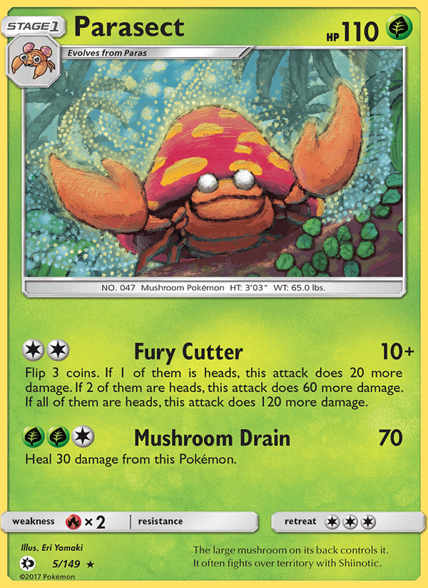 Parasect 5/149 Sun & Moon Base Set English Pokémon card