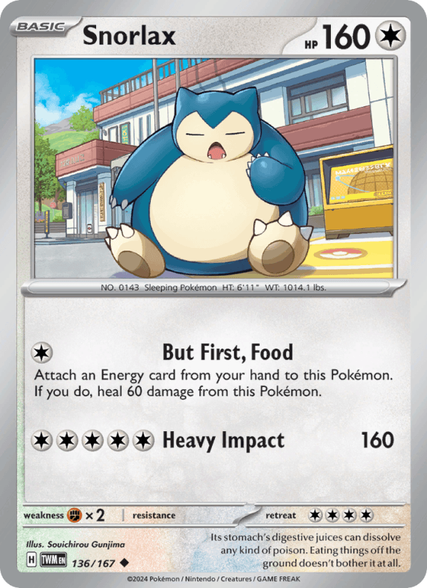 Snorlax 136/167 Twilight Masquerade English Pokémon card