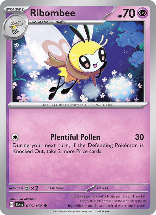 Ribombee 76/162 Temporal Forces English Pokémon card
