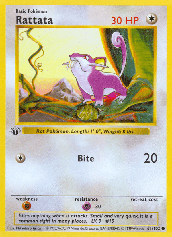 Rattata 61/102 Base Set English Pokémon card