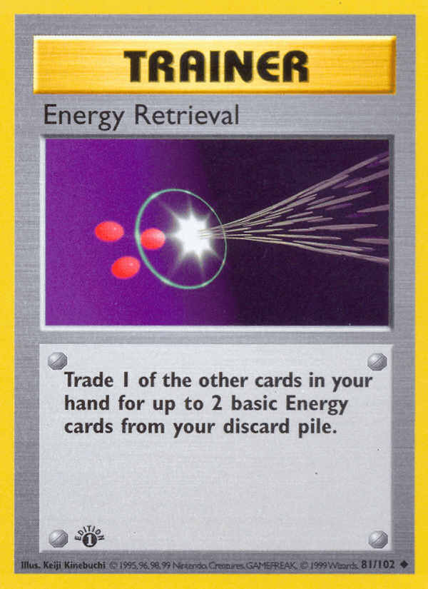 Energy Retrieval 81/102 Base Set English Pokémon card