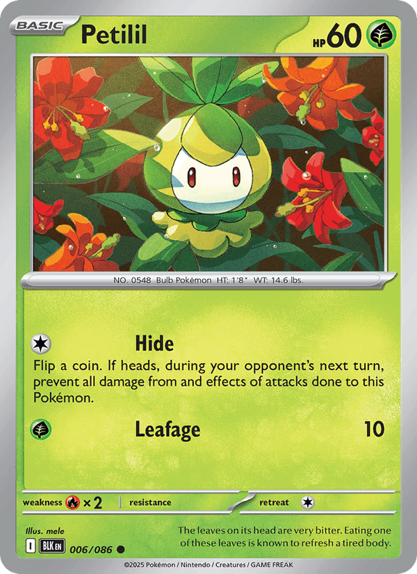 Petilil 6/86 Black Bolt English Pokémon card