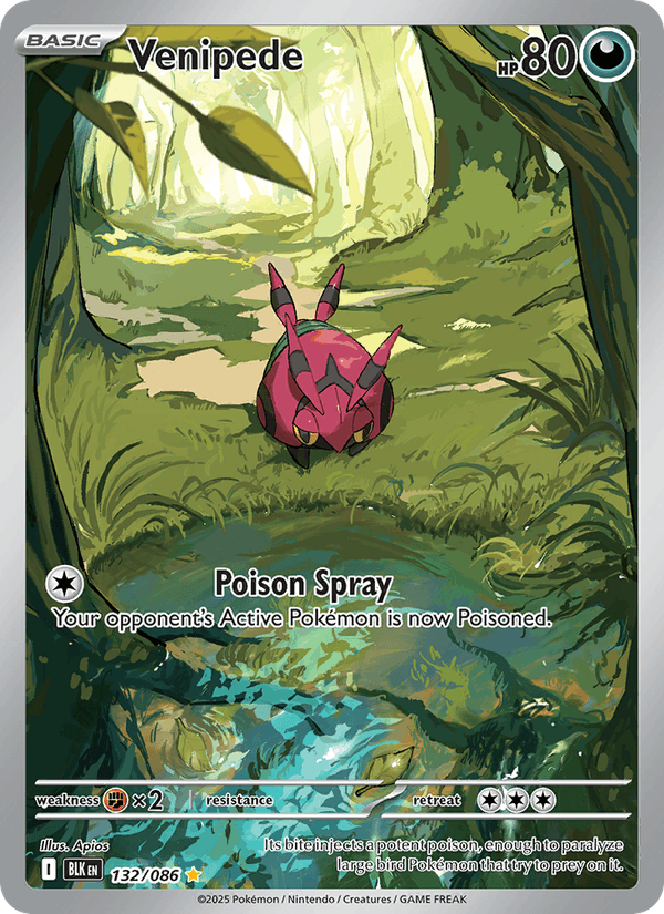 Venipede 132/86 Black Bolt English Pokémon card
