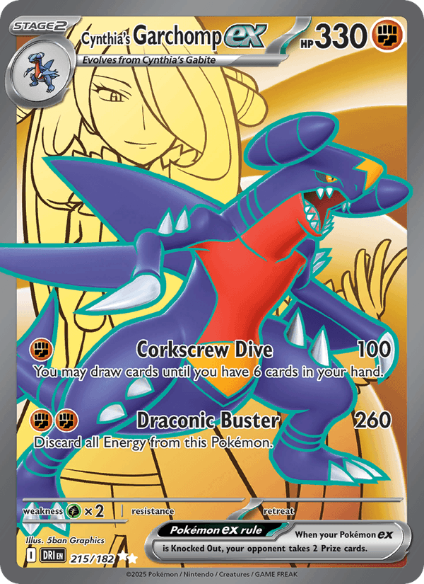 Cynthia's Garchomp ex 215/182 Destined Rivals English Pokémon card