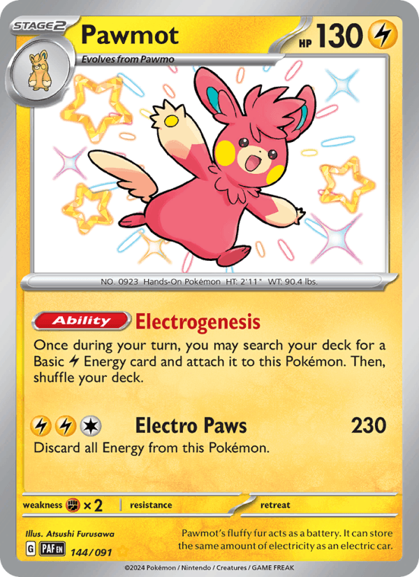 Pawmot 144/91 Paldean Fates English Pokémon card