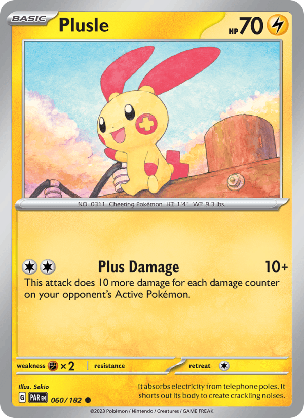 Plusle 60/182 Paradox Rift English Pokémon card