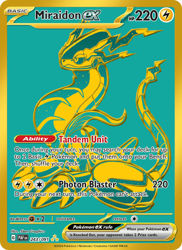 Miraidon ex 243/91 Paldean Fates English Pokémon card