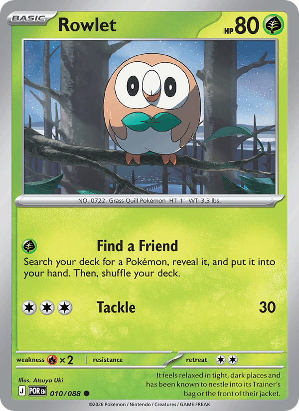 Rowlet 10/88 Perfect Order English Pokémon card