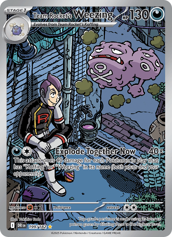 Team Rocket's Weezing 199/182 Destined Rivals English Pokémon card