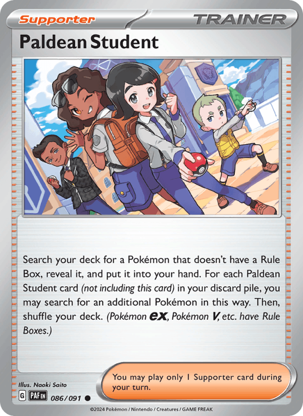 Paldean Student 86/91 Paldean Fates English Pokémon card