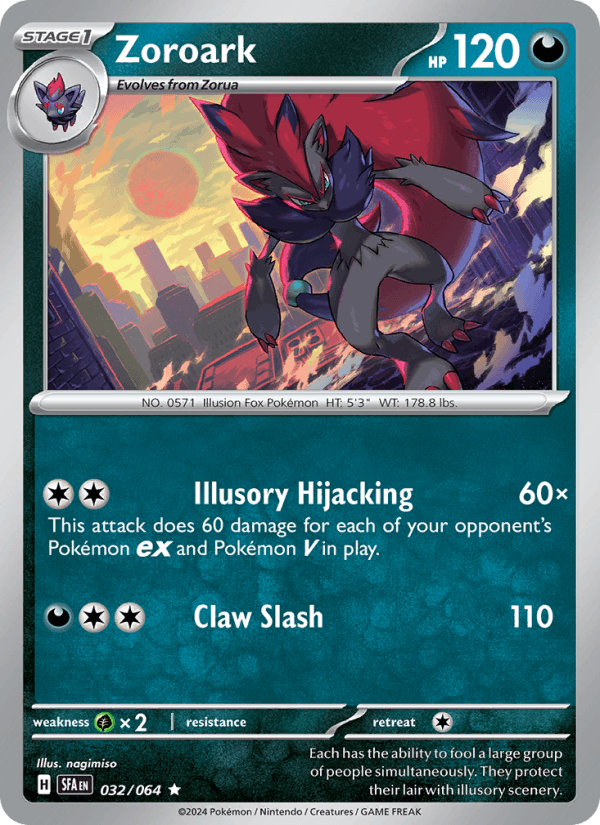 Zoroark 32/64 Shrouded Fable English Pokémon card