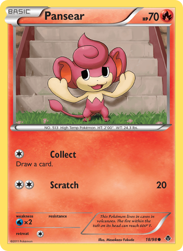 Pansear 18/98 Emerging Powers English Pokémon card