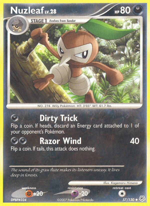 Nuzleaf 57/130 Diamond & Pearl English Pokémon card