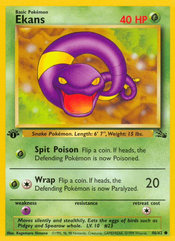 Ekans 46/62 Fossil English Pokémon card