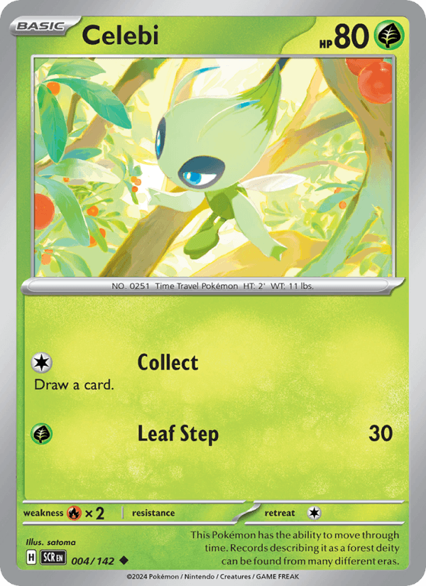 Celebi 4/142 Stellar Crown English Pokémon card