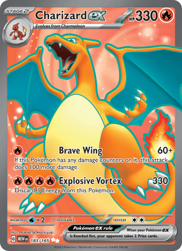Charizard ex 183/165 151 English Pokémon card