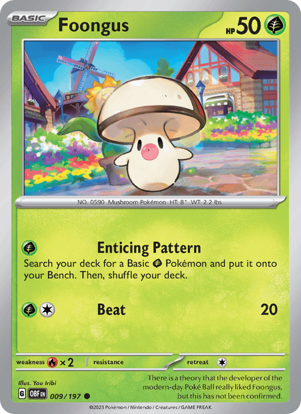 Foongus 9/197 Obsidian Flames English Pokémon card