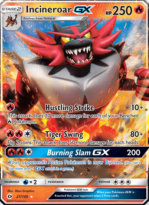 Incineroar GX 27/149 Sun & Moon Base Set English Pokémon card