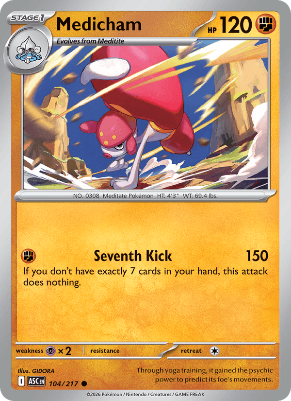 Medicham 104/217 Ascended Heroes English Pokémon card