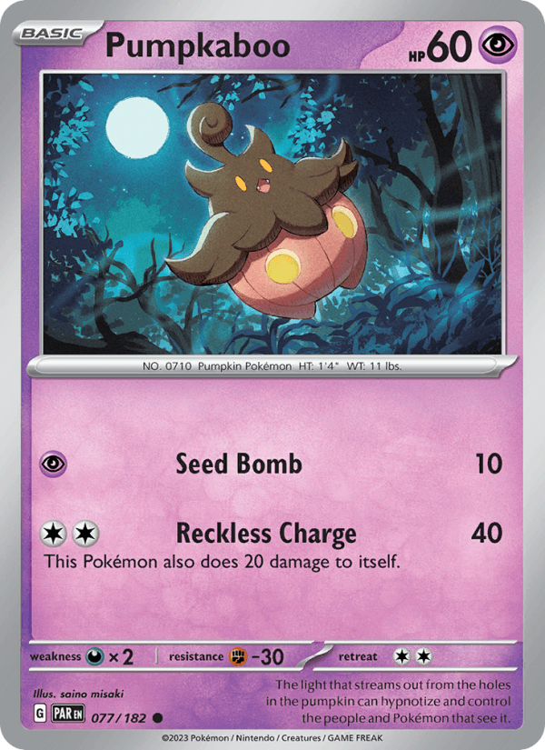 Pumpkaboo 77/182 Paradox Rift English Pokémon card