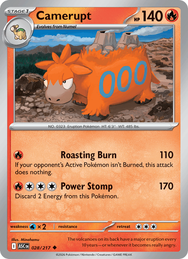 Camerupt 28/217 Ascended Heroes English Pokémon card