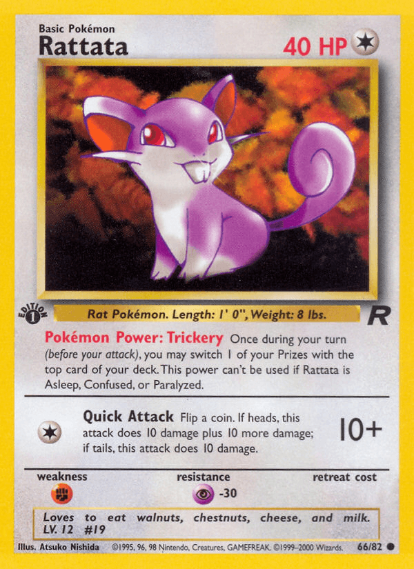 Rattata 66/82 Team Rocket English Pokémon card