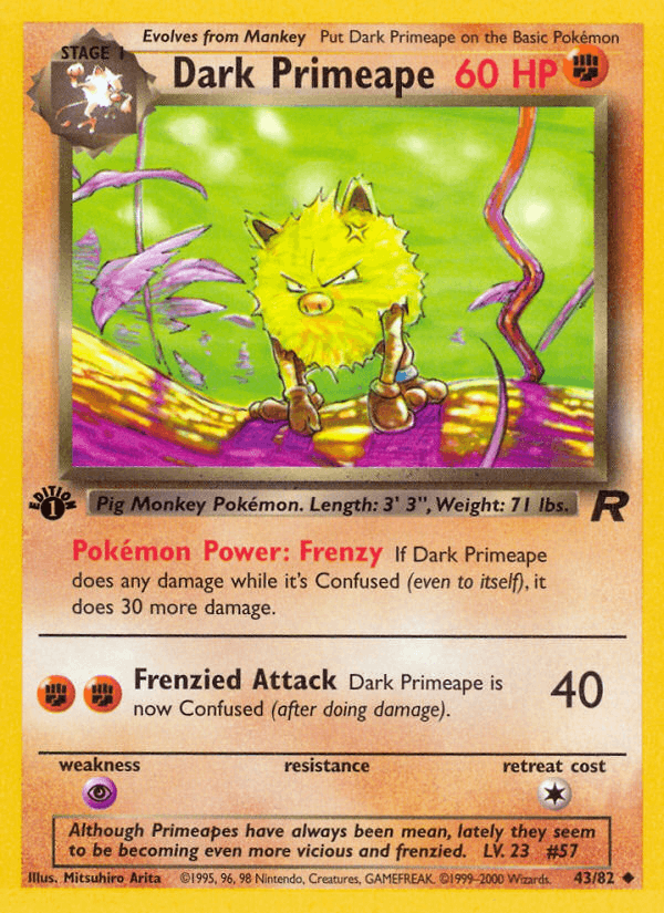 Dark Primeape 43/82 Team Rocket English Pokémon card