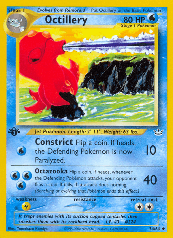 Octillery 34 Neo Revelation English Pokemon card