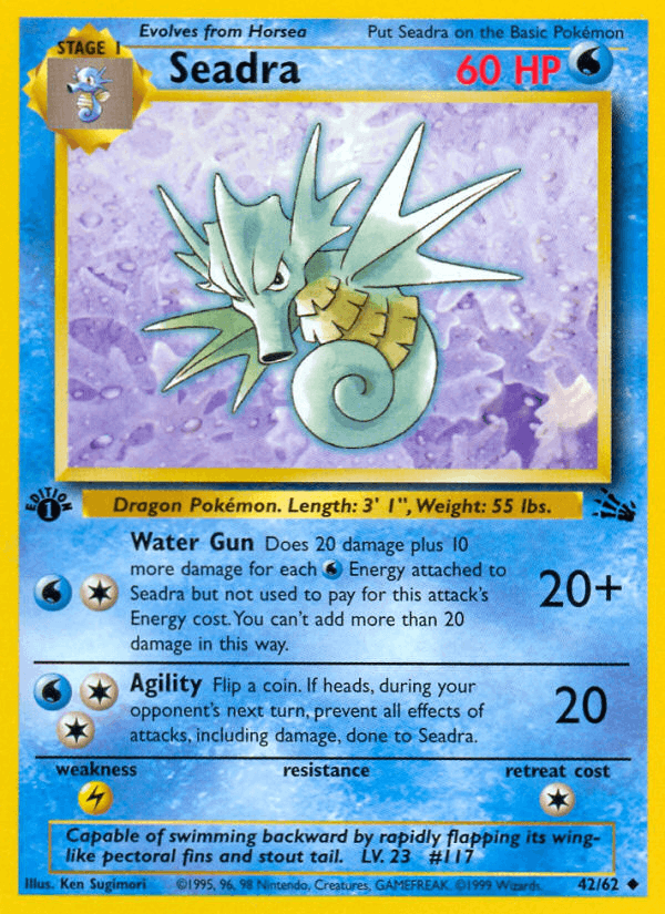Seadra 42/62 Fossil English Pokémon card