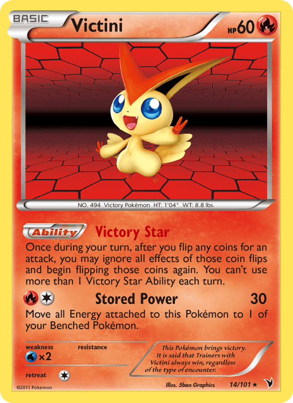 Victini 14/101 Noble Victories English Pokémon card