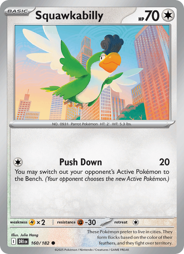 Squawkabilly 160/182 Destined Rivals English Pokémon card