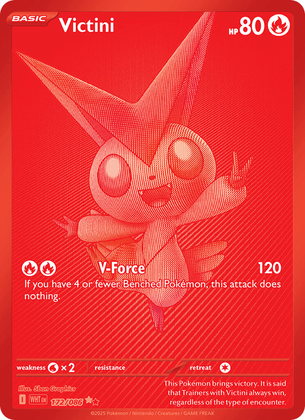 Victini 172/86 White Flare English Pokémon card