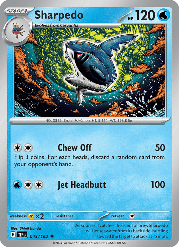 Sharpedo 43/162 Temporal Forces English Pokémon card