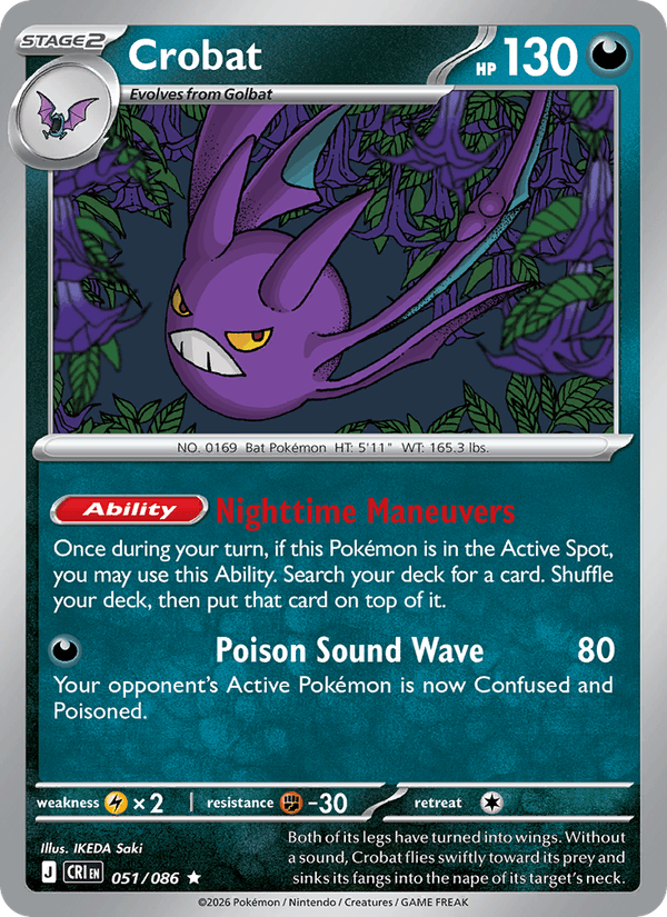 Crobat 51/86 Chaos Rising English Pokémon card