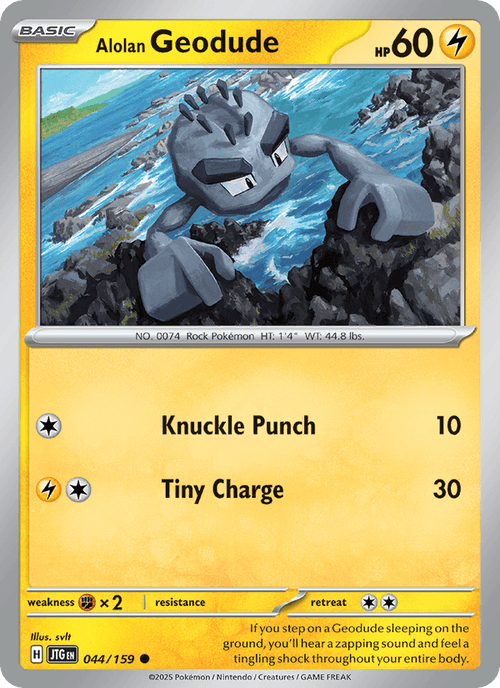 Alolan Geodude 44/159 Journey Together English Pokémon card
