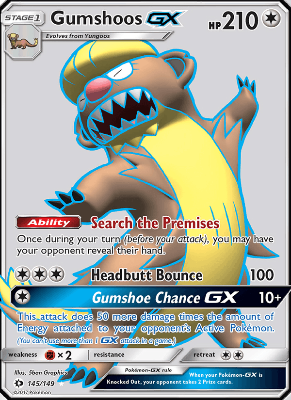 Gumshoos GX 145/149 Sun & Moon Base Set English Pokémon card