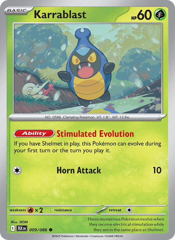Karrablast 9/86 Black Bolt English Pokémon card