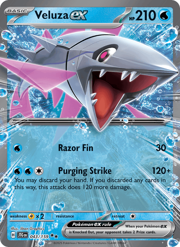 Veluza ex 43/159 Journey Together English Pokémon card