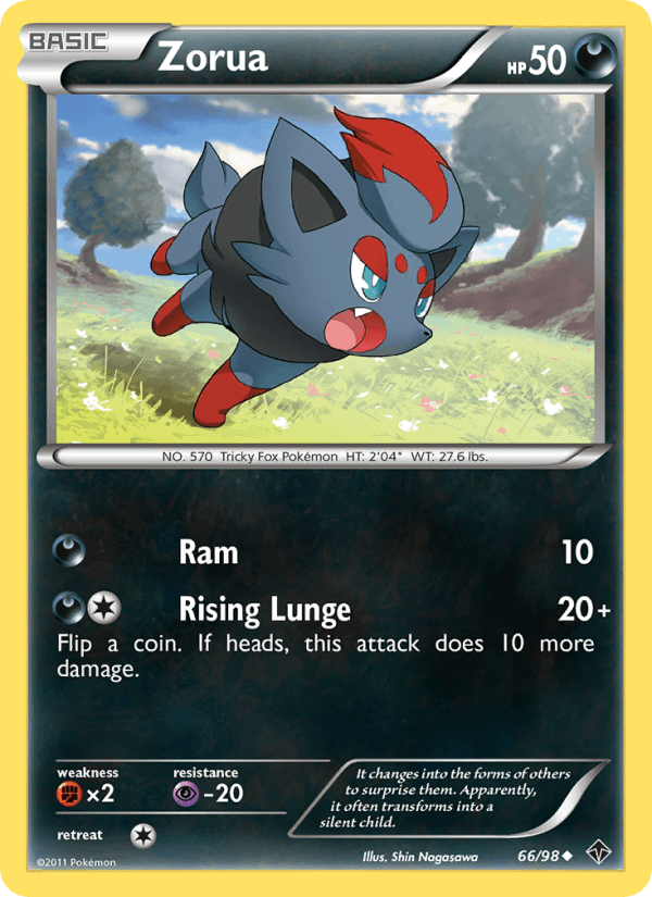 Zorua 66/98 Emerging Powers English Pokémon card