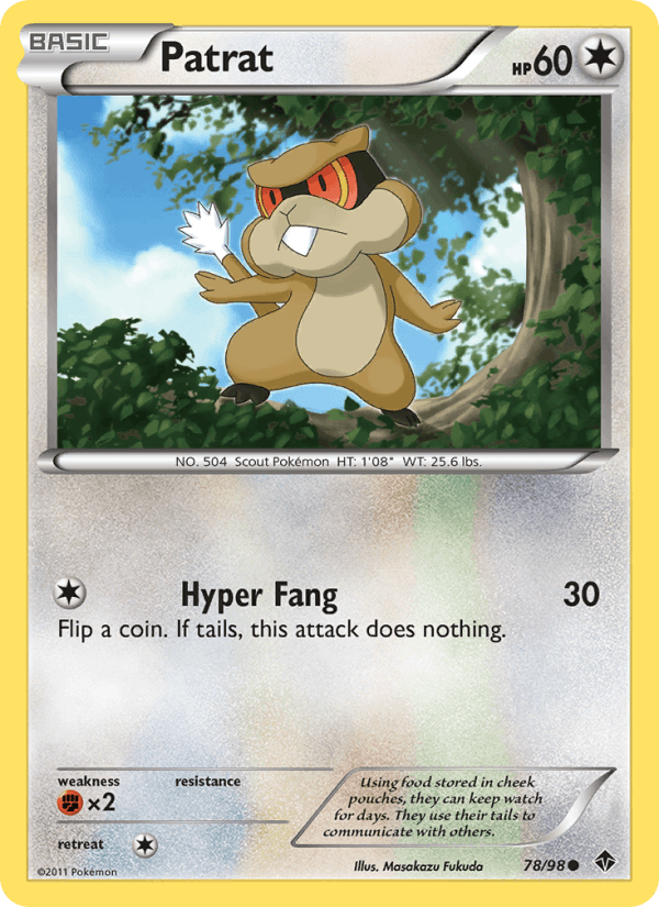 Patrat 78/98 Emerging Powers English Pokémon card