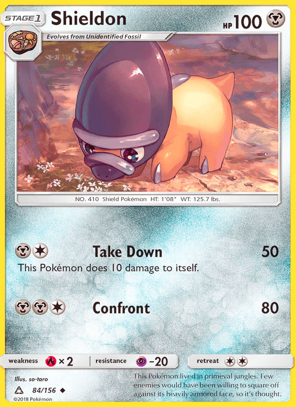 Shieldon 84/156 Ultra Prism English Pokémon card